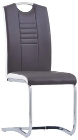 Cadeiras de jantar cantilever 2 pcs couro artificial cinzento
