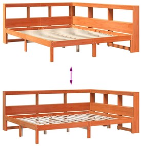 Cama com estante sem colchão 150x200 cm pinho maciço