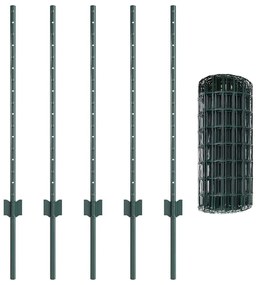 Conjunto de Cerca Rústica Conjunto de 2 Verde Aço Durável