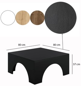Mesa de Café Collesium - Preta - 80x37x80cm