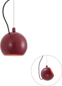 Candeeiro pendente de design vermelho para sistema de calha monofásico - Slimline Sara
