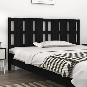 Cabeceira de cama 185,5x4x100 cm pinho maciço preto