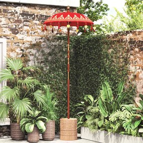 vidaXL Parasol Balinês Vermelho (90-100) x 260 cm