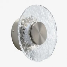 Aplique De Parede Ø20 Cm Led Em Vidro E Ferro Lorenzo Cinzento Escovado - Sklum