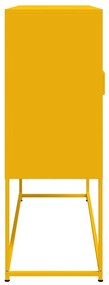 Aparador alto 100,5x39x107 cm aço amarelo mostarda