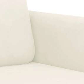 Sofá de 3 lugares 180 cm veludo cor creme