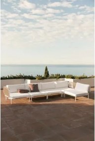 Sofá Modular De Jardim Em Canto De 5 Peças Em Aço Roubly Beige De Amêndoa - Sklum