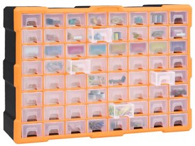 Caixa organizadora com 64 gavetas 52x16x37,5 cm