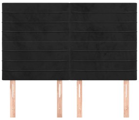 Cabeceira de cama 4 pcs veludo 72x5x78/88 cm preto