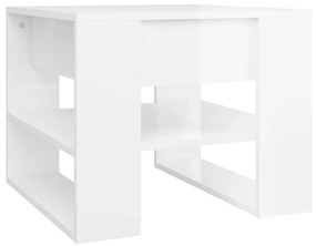 Mesa de centro 55,5x55x45cm madeira processada branco brilhante