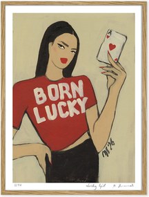 Impressão digital emoldurada Lucky Girl