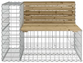 Banco de jardim c/ design gabião 184x71x65,5cm pinho impregnado