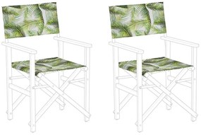 Conjunto de 2 capas verde e branco motivo tropical para cadeiras CINE Beliani