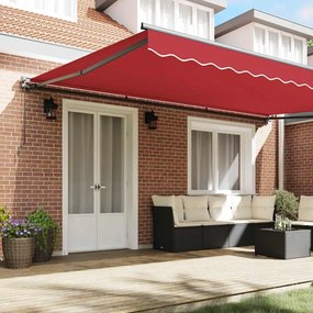 Toldo Retrátil Manual Vermelho 500x300 cm