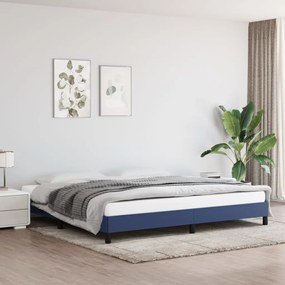 Estrutura de cama sem colchão 200x200 cm tecido azul