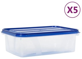 vidaXL Recipientes para alimentos com tampas 5 pcs PP