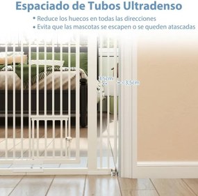 Barreira para animais de estimação, cerca metálica com abertura de 77-104 cm 2 kits de extensão sem perfuração nem montagem de acessórios branca
