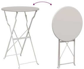 Mesa Bistro Dobrável Bege Ø50 x 71 cm em Aço Galvanizado