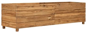 Vaso/floreira 150x40x38 cm madeira de teca reciclada e aço