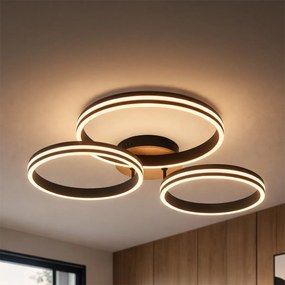 Plafon em madeira com LED regulável em 3 níveis 3 luzes - Navara