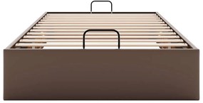 Estrutura de cama otomana sem colchão 100x200 cm castanho