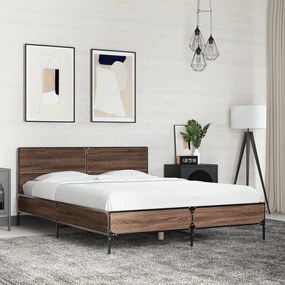 vidaXL Estrutura de cama 140x190cm derivados madeira/metal