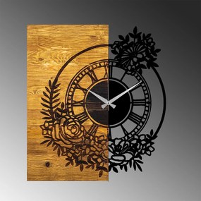Relógio de Parede Decorativo Mas-014 – Nogueira e Preto – 58 x 3 x 51