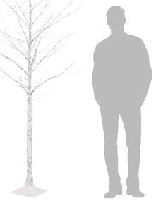 Árvore c/ 128 luzes LED 220 cm bétula branco quente