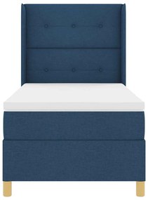 Cama Box com Colchão e LED Azul 90x200 cm Tecido