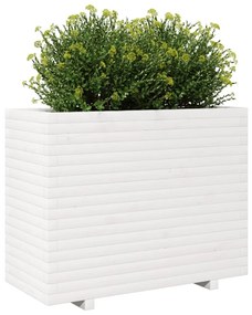 Vaso/floreira de jardim 90x40x72,5 cm pinho maciço branco