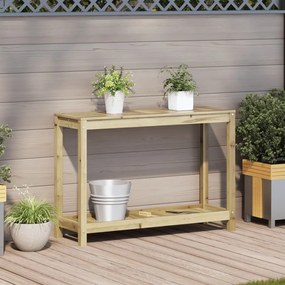 Mesa de jardinagem c/ prateleira 108x35x75 cm pinho impregnado