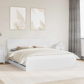 vidaXL Estrutura da Cama Branco 200 x 200 cm Madeira de Engenharia