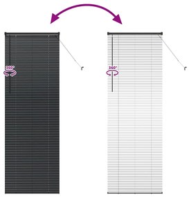 Persiana de Janela com cortinas Outros Manual Preto 80 x 130 cm Alumín