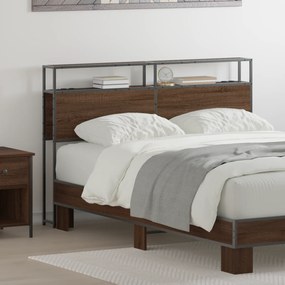 vidaXL Cabeceira de armazenamento Madeira castanha 135 cm
