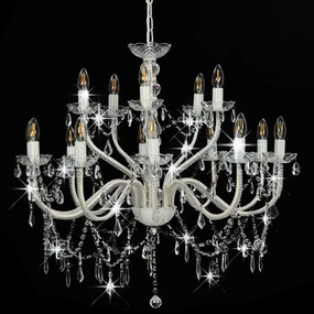 Lustre com 2 andares branco 15 x lâmpadas E14
