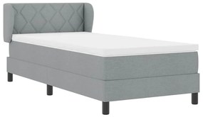 Cama Box com Colchão vidaXL Cinza Claro 90x200 cm Tecido