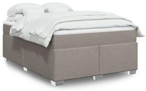 vidaXL Cama com molas/colchão 140x200 cm tecido castanho-acinzentado