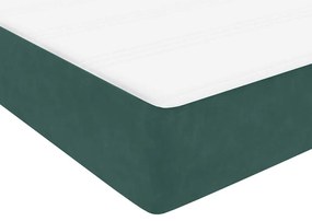 Cama com molas/colchão verde-escuro 80x210 cm veludo