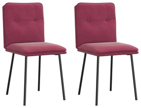 Cadeiras de jantar 2 pcs veludo vermelho tinto