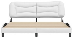 Estrutura cama c/ cabeceira 180x200 cm couro artificial branco