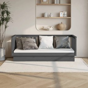 821576 vidaXL Sofá-cama 75x190 cm madeira de pinho maciça cinzento