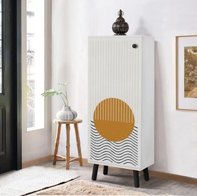 Armário para Calçado Vegas – Branco e Preto – 50 cm x 135 cm x 38 cm