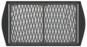 4 pcs conjunto de sofás para jardim c/ almofadões vime PE preto