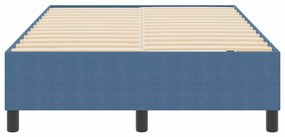 Cama Box Spring vidaXL Azul Pequena Dupla Tecido de Corduroy