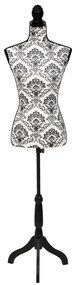 Busto manequim de senhora preto e branco