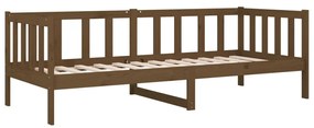 Sofá-cama 90x190 cm madeira de pinho maciça castanho mel