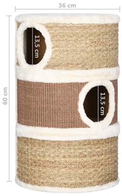 Barril arranhador para gatos 60 cm erva marinha