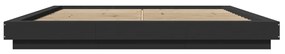 Estrutura cama c/ luzes LED 200x200cm derivados madeira preto
