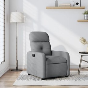 vidaXL Poltrona reclinável tecido cinzento-claro