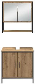 Conjunto de Móveis para Casa de Banho 3 Peças em Carvalho Artisan Made